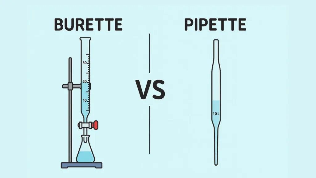 บิวเรตต์ (Burette) และ ปิเปต (Pipette) ต่างกันอย่างไร?